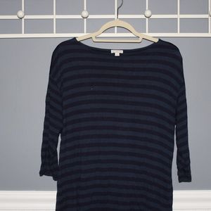 Cotton Striped 3/4 Sleeve Shirt